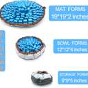 Dog Snuffle-Mat Slow-Feeder-Bowl - Simulating Grassland for Boredom, Encourages Natural Foraging Skills for Pet, Treat Indoor Outdoor Stress ReliefBlue