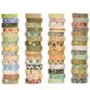 YUBBAEX 60 Rolls Value Washi Tape Pack Retro Arts Masking Tape Basic Patterns Decorative for DIY Crafts, Bullet Journal Supplies, Planners, Scrapbook, Card/Gift Wrapping (Retro Baroque)