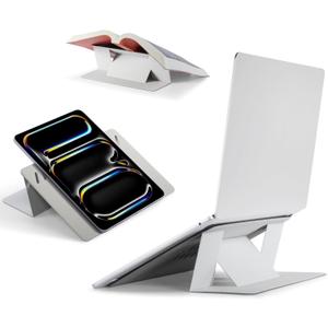 MOFT Invisible Laptop Stand for Desk, Stick-Free Tablet and Computer Stand with Dual-Angle, Foldable&Portable Laptop Riser Holder, Fits 7-11" Tablets&11-14" Laptops, Misty Cove (Non-Adhesive Version)