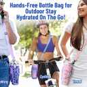 DLOCCOLD Water Bottle Carrier Bag with Phone Pocket for 40 oz Tumbler, Water Bottle Holder with Adjustable Shoulder & Handheld Strap, Carrier Sling Bag for Water Bottle Walking Camping Travelling (Garden Sketch)