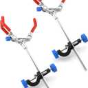 QWORK Adjustable Lab Clamp with 3 Prong Finger Design and Scientific Extension - Reliable Bosshead Clamp Holder, Laboratory Stand Clip, 2 Set