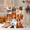 Halloween Throw Blanket Funny Flannel Ghost Pumpkin Blankets Ultra Soft Cool Trick or Treat Blanket Vintage Black Cat Spooky Bed Couch Cover Warm Plush Gifts Blankets for Adults Kids 60" X 80"