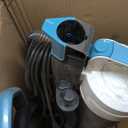 Amazon Basics Upright Bagless Vacuum Cleaner for Carpet and Hard Floors, Washable Filter, Crevice and Upholstery Tools, Detachable Handle, Lightweight, 1.7L Dust Cup, 25ft Cord, Black/White