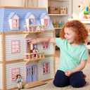 Melissa & Doug Wooden Multi-Level Dollhouse Wooden Multi-Story Pretend Play Dollhouse for Kids