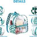 Fomaris Clear Backpack Stadium Approved 12x6x12 Clear Bag with Reinforced Straps for Stadium Events, Sports, Concerts, Festivals - Small Transparent Backpack for Women & Men - Checkered Green
