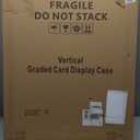 VERANI 35 Baseball Card Display Case - Graded Sports Card Display Frame - Holds Sport Cards with UV Protection Clear View Lockable Wall Cabinet for Football Basketball Hockey Trading Card Large Black