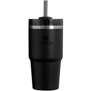 Stanley Quencher FlowState 20 oz Tumbler Vacuum Insulated Stainless Steel Tumbler with Lid and Straw for Water, Tea or Iced Coffee, Smoothies, Smoothies, H2.0 (Black 2.0), Stainless Steel Tumbler