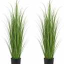 2 Pcs 3ft Artificial Tall Pampas Grass Plant in Pot for Indoor Outdoor