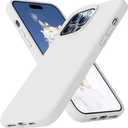 Ktele Compatible with iPhone 14 Pro Max Case, AB-Grade Liquid Silicone [Four Corner 50+Tiny Airbags Shockproof] [Soft Microfiber Lining Anti-Scratch] Camera Protection Case - White