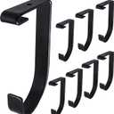 8-Pack Heavy Duty Add-On Flat Hook Accessory for Garage Ceiling Storage Rack and Wall Shelving, Alloy Steel, Black - Suitable for FLEXINOUMTS Racks and Shelves
