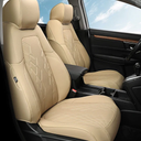 FREESOO CRV Seat Covers Full Set, for Honda CRV LX EX EX-L Sport Touring Hybrid 2017 2018 2019 2020 2021 2022, Custom Fit Seat Covers, Waterproof Leather Car Seat Covers, Beige