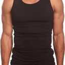 Mens A-Shirts 3 Pack Undershirt, 3XL, Black