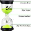 EMDMAK Sand Timer Colorful Hourglass Sandglass Timer 1 min/3 mins/5 mins/10 mins/15 mins/30 mins Sand Clock Timer for Games Classroom Home Office(Pack of 6)
