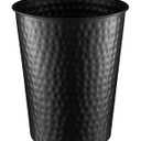 Monarch Abode Metal Bathroom Trash Can Waste Basket for Bedroom, Office Desk, & Dorm, Hand Hammered, Durable Decorative Black Small Trash Can Bathroom Garbage Bin Wastebasket