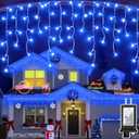 1620 LED Christmas Lights Outdoor 164 FT with 360Drops, Christmas Decorations Hanging Lights 12 Modes, Dimmable Outsite Fairy String Lights for Wedding Party Holiday Winter Wonderland Decor Blue