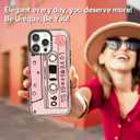 Magnetic for iPhone 14 Pro Magsafe Case Cute Aesthetic - Durable Fashion Funny Phone Case - Girly Cassette Tape Pattern Print Cover Design for iPhone 14 Pro 6.1" Black