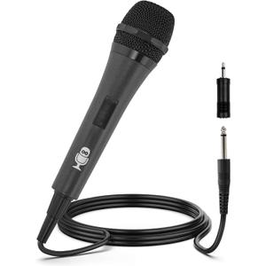 Singing Machine Wired Microphone for Karaoke, (Black) - Unidirectional Dynamic Vocal Microphone - Plug-in Microphone for Karaoke Machine, AMP, & Speaker - Mic for Singing, Public Speaking, & Parties (1)