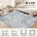Syrlfar 8x10 Area Rugs Washable Abstract Rug for Living Room Bedroom Blue