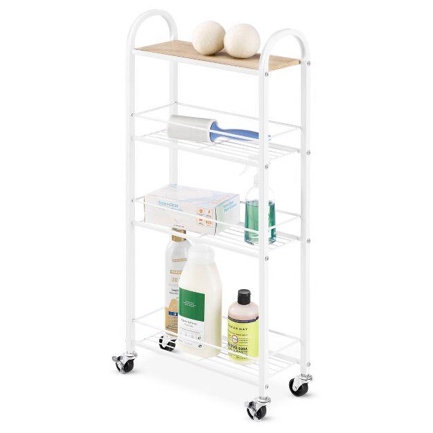 Whitmor Slim 4 Tier Cart White