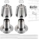 Enhon Shower Knobs 2 Piece Replacement, Compatible with Pfister Verve Tub Shower Handle Replacement, 2 Faucet Handle Trim Kit for 5-1/2 inch High, 12 Tooth Broach Stem Cartridge(Brushed Nickel)