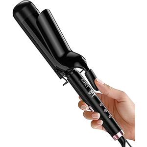 Farery 2 inch Curling Iron For Long Hair, Lightweight Large Barrel Curling Iron 2 Inch, Ceramic Curling Wand Infused Argan Oil & Keratin for Bouncy Big Curls, 9 Temps Digital Display & Lock Key, Glove
