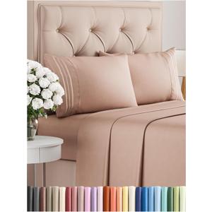 Queen Size 4 Piece Sheet Set - Comfy Breathable & Cooling Bed Sheets Set - Hotel Luxury Bedding for Women, Men, Kids, Teens, Boys & Girls - Deep Pockets, Ultra-Soft, Wrinkle Free - Oeko-Tex - Mauve