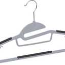 Amazon Basics Space Saving Non-Slip Rubber Coated Plastic Hangers with 360 Swivel Hook, Thin, Gray, Pack of 50