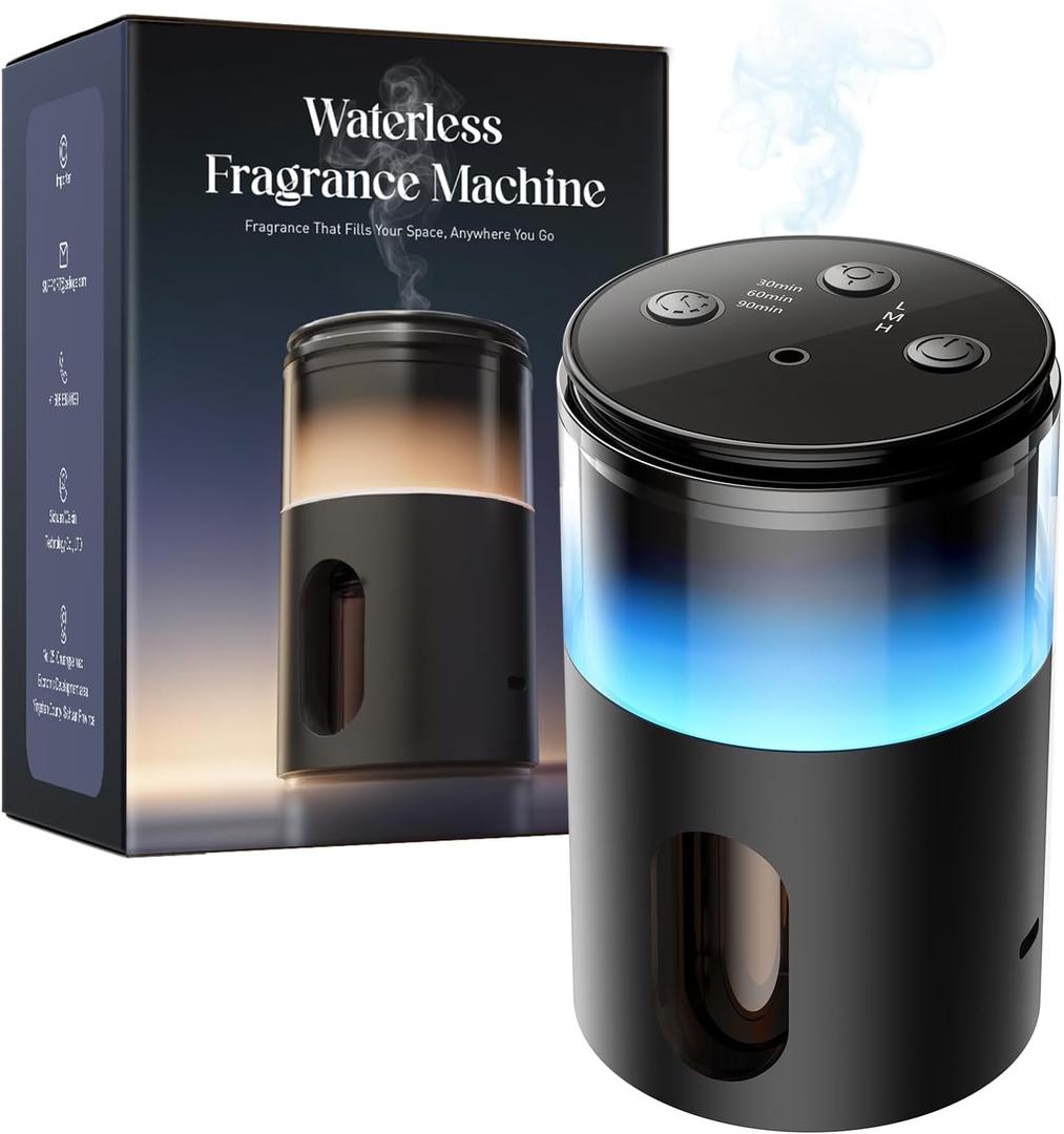 Portable Scent Diffuser - No Water No Heat For Pure Aroma - 48H Battery 3 Mist Levels & 4 Timers for Car Office