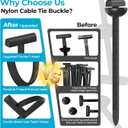 2 x 200 Pcs Universal Nylon Cable Tie Buckle, Upgrade Cable Tie Buckle Zip Tie Clips for Car, Multifunctional Nylon Zip Ties T-Type Head Zip Ties with Screw Hole for Automotive Fender, Engine Bay, Home