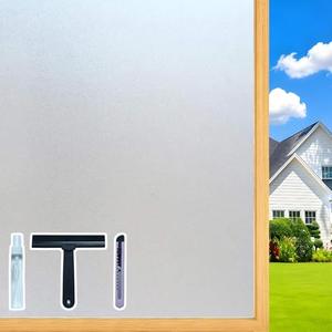 ZHMRROAD Frosted Glass Window Privacy Film Removable Heat Blocking UV Protection Static Cling Window Film for Bathroom Home Door Office Pure 23.6 x 78.7 Inches