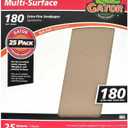 Gator 9" x 11" Multi-Surface Sanding Sheets, 180 Grit, 25 Pack