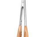 Olive Wooden Kitchen Tongs for Cooking Wooden Utensil Set Salad Tongs with Wood Tips for Serving Salad Flipping Burgers Grilling and Much More, 11.4 Inch