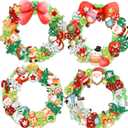 WorldBazaar Christmas Foam Wreath Craft Kits 16PCS DIY Christmas Ornament Foam Sticker Holiday Activity for Kids Holiday Party Decoration Supplies