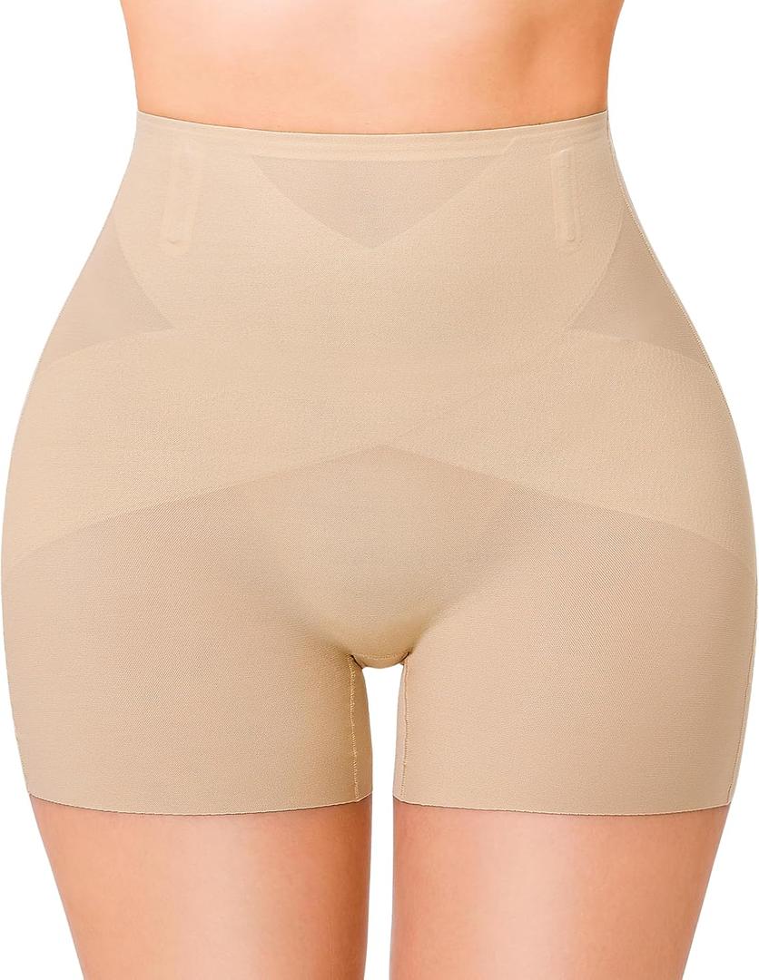 Gotoly Shapewear Tummy Control Mid-Waist Body Shaper Shorts Butt Lifting Panties Shapewear Shorts (Medium, Beige)
