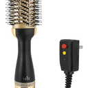 Hot Air Brush Dryer, Oval Brush for Blow Drying, Hair Dryer Brush One-Step Hot Air Styling Tools, 1000W, Ceramic Coating, 3 Heat Settings, 360 Swivel Cord, Black & Gold