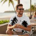 Cozople Mens Hawaiian Shirt Summer 3D Print Casual Short Sleeve Button Down Shirts Fashion Beach Shirt for Holiday (White, XL)