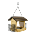 Wild Wings Cedar Hopper Feeder w/Suet 3QT 2 Cakes, Brown