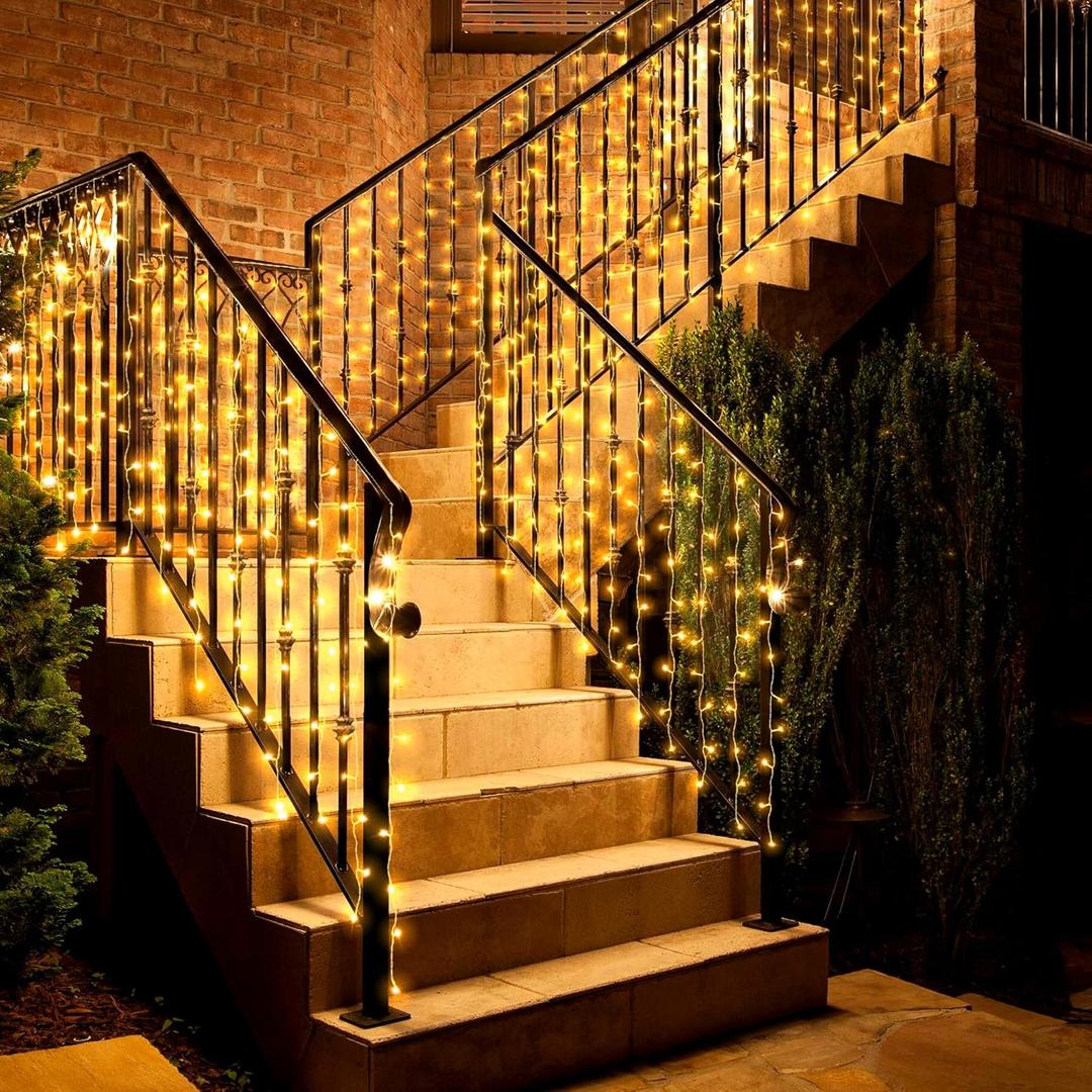 Eueasy   , 300   with 8 Lighting Modes. 153 FT Connectable, for Balconies, Fences, Stairs and Guardrails