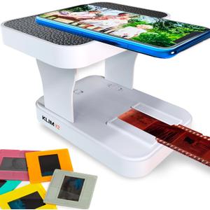 KLIM K2 Mobile Film Scanner - New Version - 35mm Positive & Negative Slide and Photo Scanner - Essential Color Film Developing Kit - Create Your Own 35mm Developing Service at Home - White