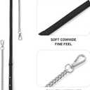 Bag Genuine Leather Chain Shoulder Straps Adjustable,Purse Straps Replacement Crossbody for Handbags(Black-S)