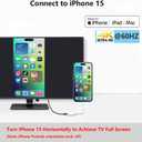[Apple MFi Certified] USB C to HDMI Adapter for iPhone 17 16 15 to TV | 4K@60Hz Type-C to HDMI Adapter & Type C Fast Charging Port for iPhone 17 16 15 Pro Max, Galaxy S26 to HDTV Projector Monitor