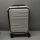 Carry On Luggage for Travel Front Opening, FLOF Expandable Polycarbonate Hard Shell Suitcase with Wheels for Men Women (FX-Lite, White, 19 Inch, 27.2L-32L)