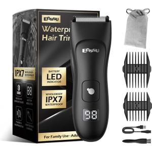 Body Hair Trimmer for Men, Electric Manscape Groin Trimmer with Skin-Safe Ceramic Blade, Waterproof Ball Trimmer for Chest, Beard, and Pubic Hair