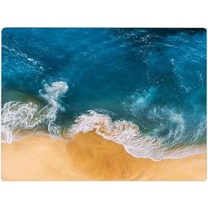 Coastal Shoreline Waves Sandy Beach Kitchen Glass Cutting Board Ocean Decorative Gift (Waves)