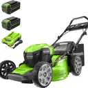 Greenworks 40V 21" Brushless Cordless (Smart Pace / Self-Propelled) Lawn Mower (75+ Compatible Tools), (2) 4.0Ah Batteries and Charger Included