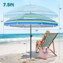 Colossx 8.5FT Beach Umbrella for Sand - Windproof Heavy Duty Iron Pole with Sand Anchor, UPF 50+ UV Protection & Tilt Mechanism, Portable Sun Shade Parasol, Carrying Bag for Beach Patio Garden Outdoor