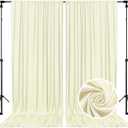 10 x 7 Feet Ivory Backdrop Curtain for Partie, Background Curtains for Photoshoot, Birthday, Wedding, Halloween, Thanksgiving, Christmas, New Year Party Decorations 5Ft x 7Ft, 2 Panels