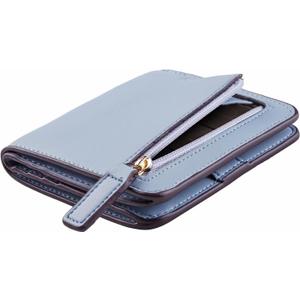 Toughergun Wallet Women Rfid Blocking Small Compact Bifold Luxury Leather Pocket Wallet Ladies Mini Purse with ID Window (Blue)