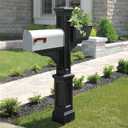 Mayne Westbrook Mailbox Post with Standard Arm and Planter Weather-Resistant, Durable Classic Design Easy-to-Install Outdoor Mailbox Post