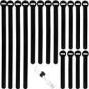 150PCS Reusable Cable Ties - 4+6+8+10inch Multi-Purpose Cable management Hook & Loop Cable Straps Wire Ties,Adjustable Fastening Cord Organizer,Cable Organizer for Home,Office and Data Centers,Black